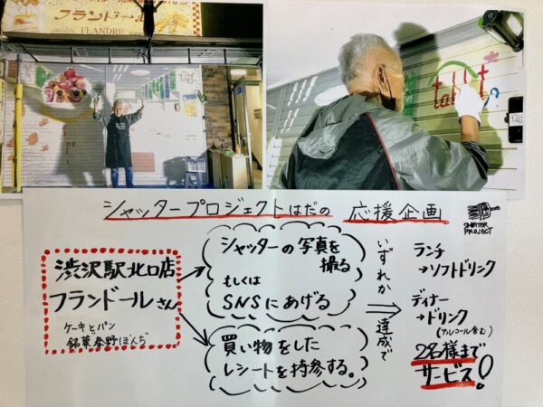 シャッタープロジェクト店内掲示